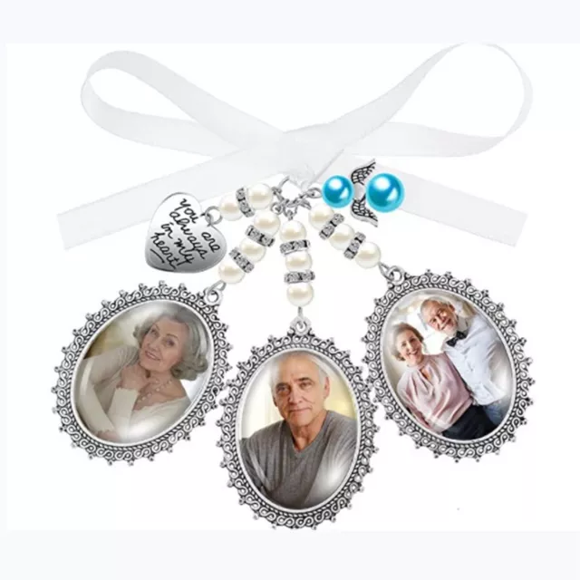 Bridal Bouquet Heart Photo Frame Memory Charm Wedding With Heart Beads Gift