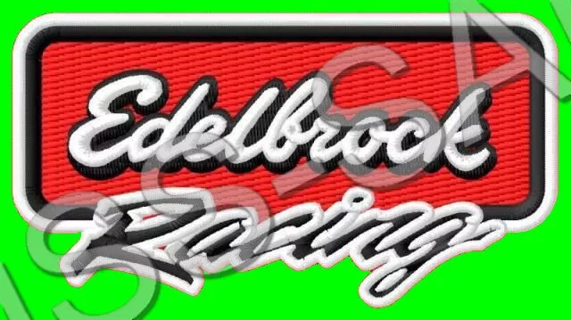 EDELBROCK RACING EMBROIDERED PATCH IRON/SEW ON ~3-7/8" x 2" PERFORMANCE RACING