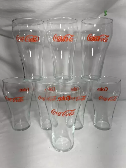 Vintage Coke Coca Cola Soda Pop Clear Glassware Tumbler Drinking Glass (8)
