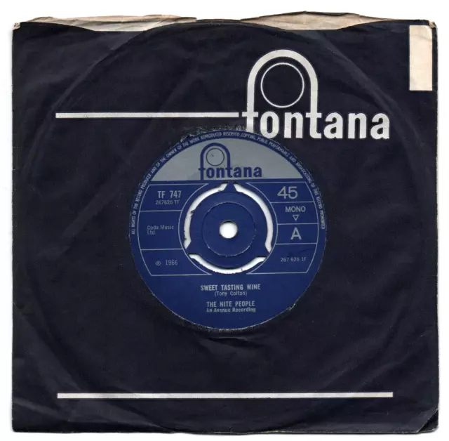 THE NITE PEOPLE - SWEET TASTING WINE 7" 45 VINYL Rare 1966 UK Mod R&B Single