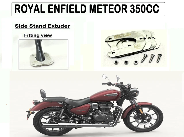 Extension De Base De Béquille Latérale Noire Pour Royal Enfield Super Meteor 650 – Acier Robuste