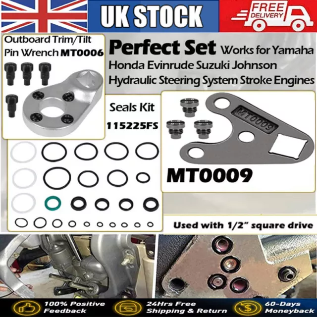 115225FS Seal Kit + Trim/Tilt Pin Wrench MT0006 MT0009 for Yamaha Honda Evinrude