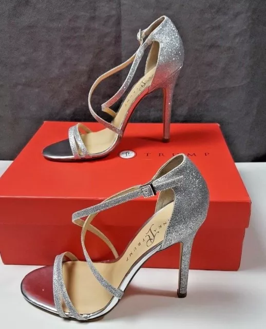 Womens sz  8.5 M Ivanka Trump Silver Duchess Strap Heel Shoes nib 718-brcs1 3