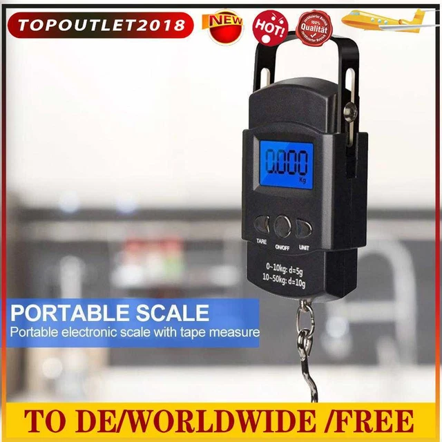 Pocket Portable Digital Scale Hand Held Hanging Hook Weighing with Back Lighting