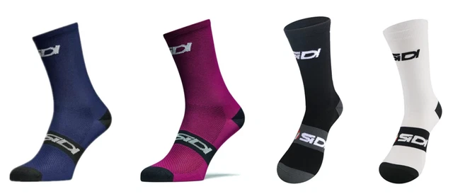 Calzini Lunghi SIDI Da Ciclismo &ndash; Bianco/Nero/Azzurro &ndash; Taglie 38-46