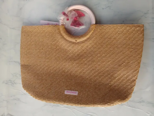 Juicy Couture Bodacious Large Straw Handbag Tote Shopping Bag