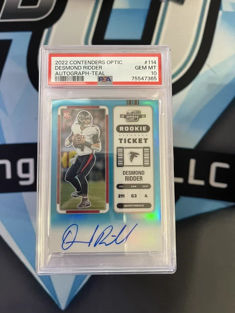 2022 Panini Contenders Optic Desmond Ridder Auto Teal /99 RC PSA 10 Gem #114 HM