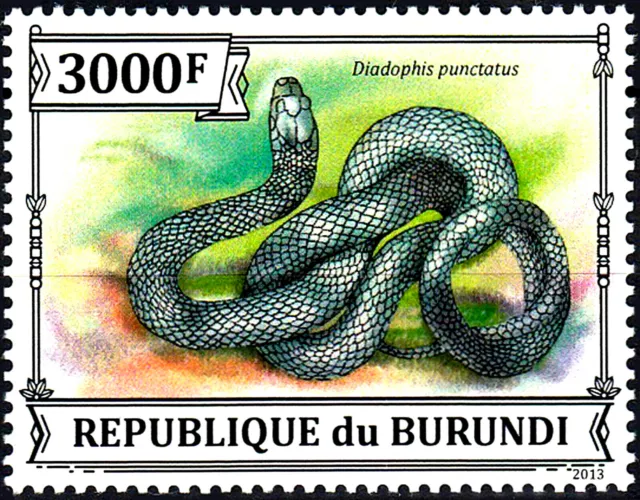 Burundi postfrisch MNH Schlange Reptil Natter Ringelnatter Halsbandnatter Tier