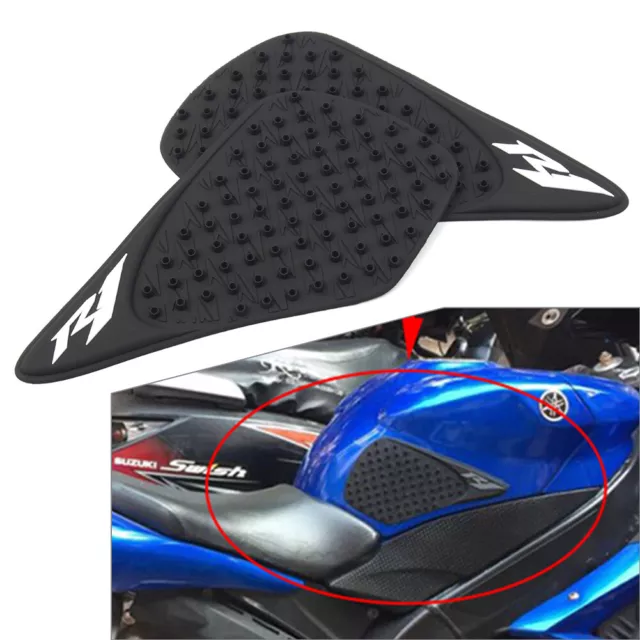 Fit 2007-2008 Yamaha YZF R1 Tank Traction Side Pad Gas Fuel Knee Grip Decals
