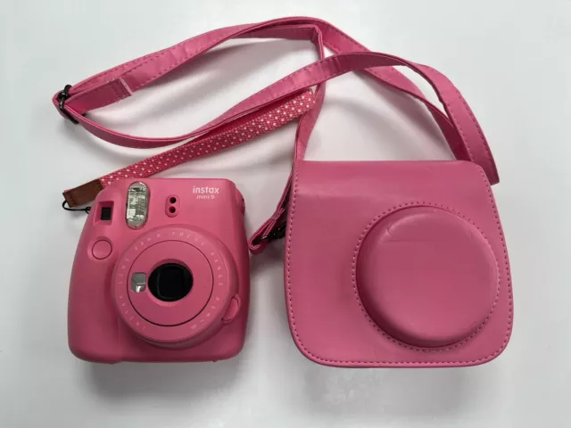 FUJIFILM INSTAX MINI 9 Instant Film Camera in Pink - REPAIRS - With Storage Bag