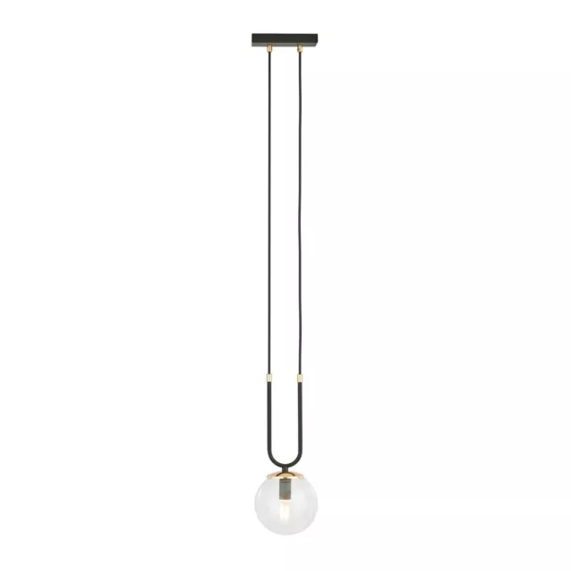 Pendelleuchte Lámpara Colgante Metal Cristal E14 H: Máx. 115 CM en Negro Dorada