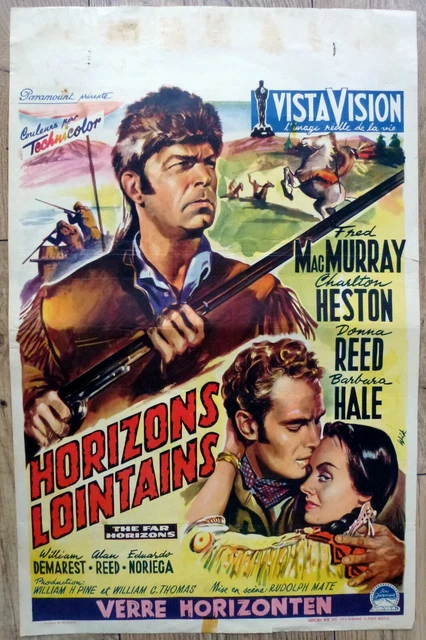 belgian poster western THE FAR HORIZONS, FRED McMURRAY, CHARLTON HESTON