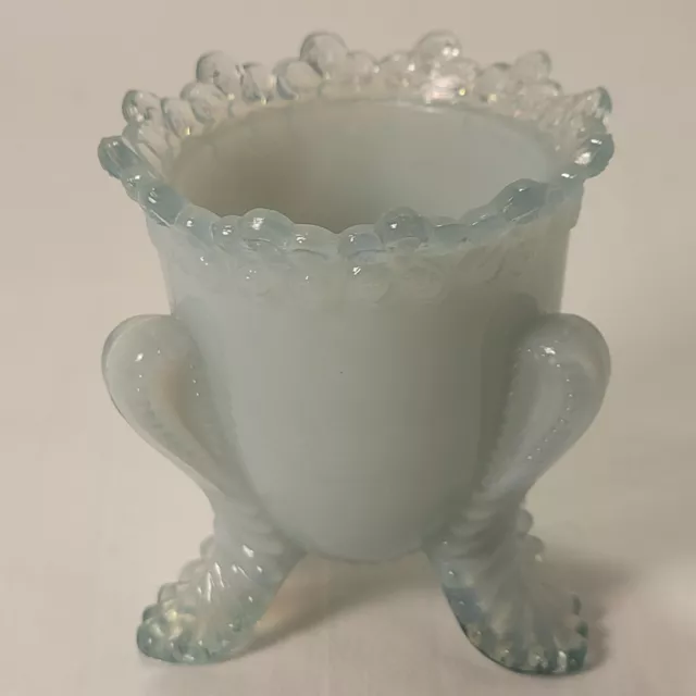 Degenhart Crystal Art Glass Blue Forget Me Not Toothpick Holder 