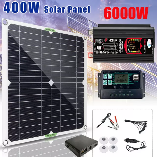6000W Complete Solar Panel with 400W Solar Power Generator 100A 110V Grid System