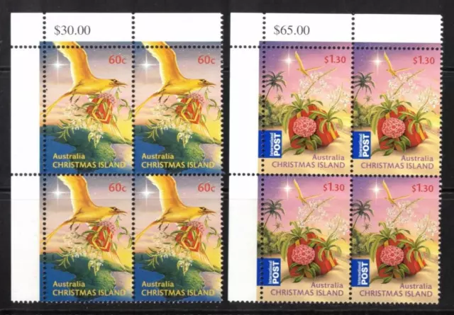 2010 Christmas Island Christmas Stamps Set of 2 in Block 4 SG 681/2 MUH