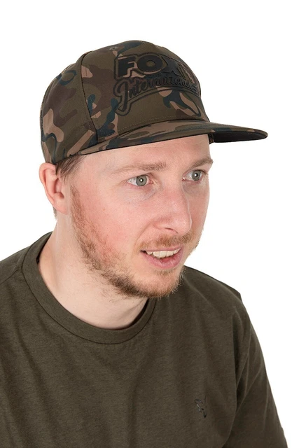 Fox Snapback Cap Hat - Camo - One Size - Carp Fishing Clothing NEW