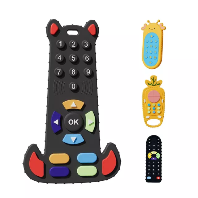 Baby Teether Toys-TV Remote Control Shape Silicone Toddler Teething Toys for kid