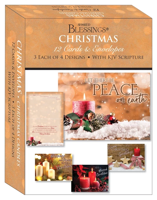 Card-Boxed-Shared Blessings-Christmas-Assorted/Candles (Box Of 12)