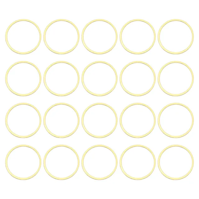 50pcs 15mm Brass Hollow Circle Bezel Round Linking Rings(Gold)