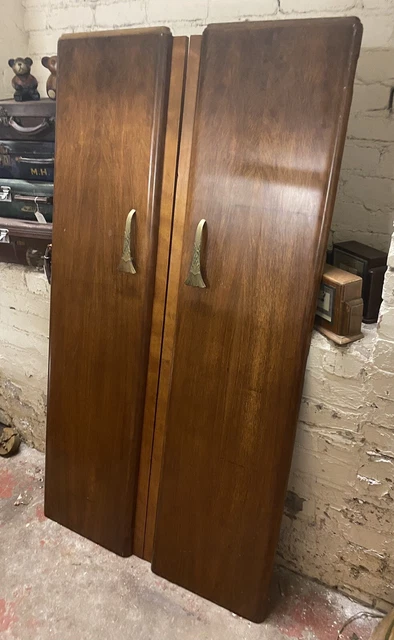 Stunning original art deco wardrobe doors with fishtail handles SCWS