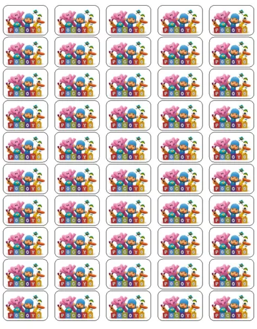 50 Pocoyo Envelope Seals / Labels / Stickers, 1" by 1.5"