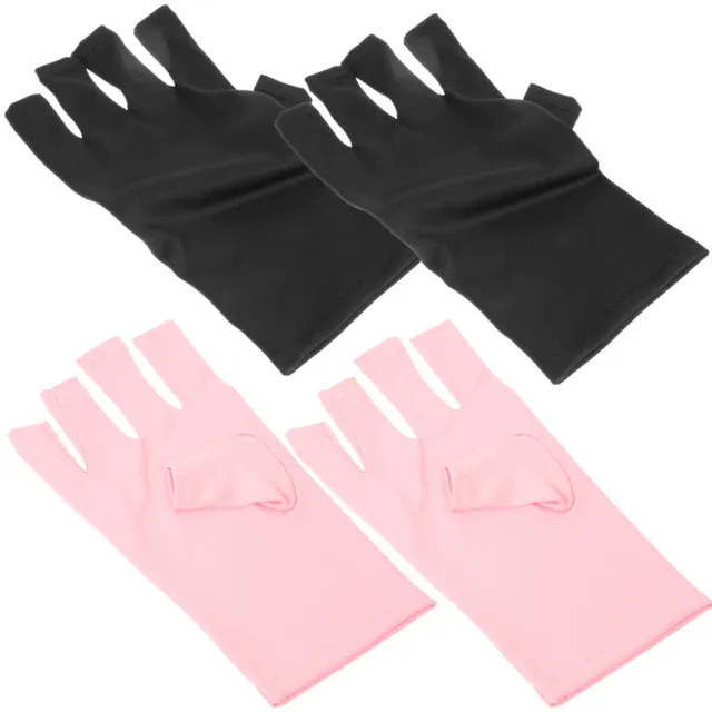 2 pares de guantes de poliéster para uñas algodón para manicuras suministros de arte