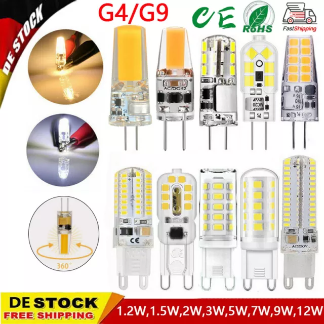 G4 G9 LED Leuchtmittel Lampe 1.5W 3W 5W Stiftsockel Glühbirne Energiesparlampen