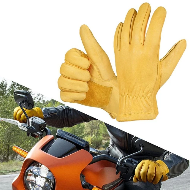 Yellow Gardening Glove Leather Protective Safety Gloves  Outdoor Work