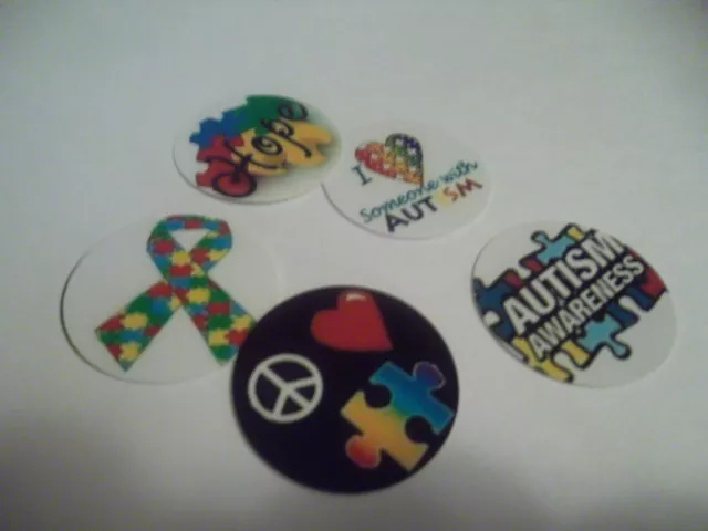 Pre Cut One Inch Bottle Cap Images Autism Free Shipping