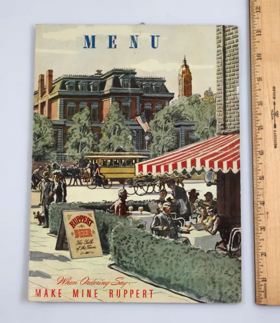 Vintage Ruppert Beer Restaurant Menu New York City Pier 76