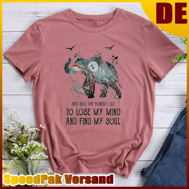 ❥ T-shirt donna And Into the Forest Elephant - oro rosa-M