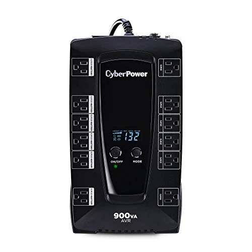 AVRG900LCD Intelligent LCD UPS System, 900VA/480W, 12 Outlets, AVR, Compact