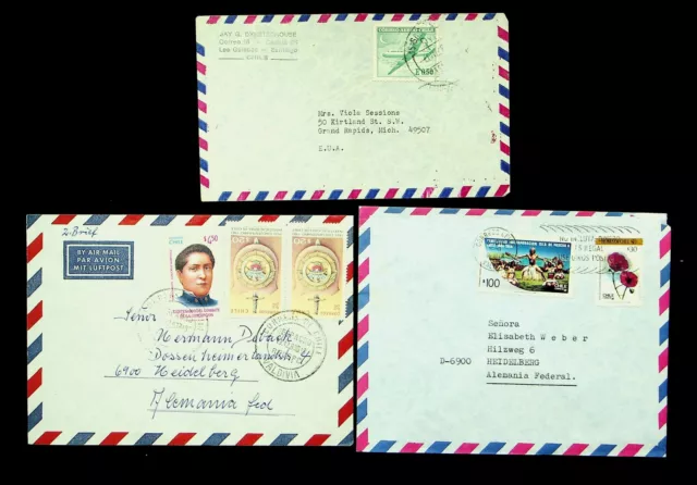 SEPHIL CHILE 1983 6v ON 3 AIRMAIL COVER TO GERMANY/USA