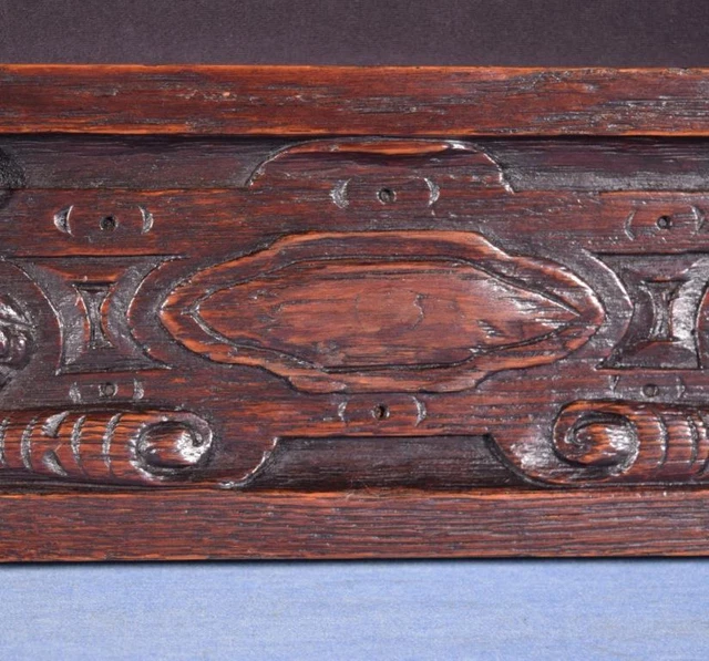 *French Antique Hand Carved Architectural Drawer Fronts/Panels in Solid Oak Wood 7