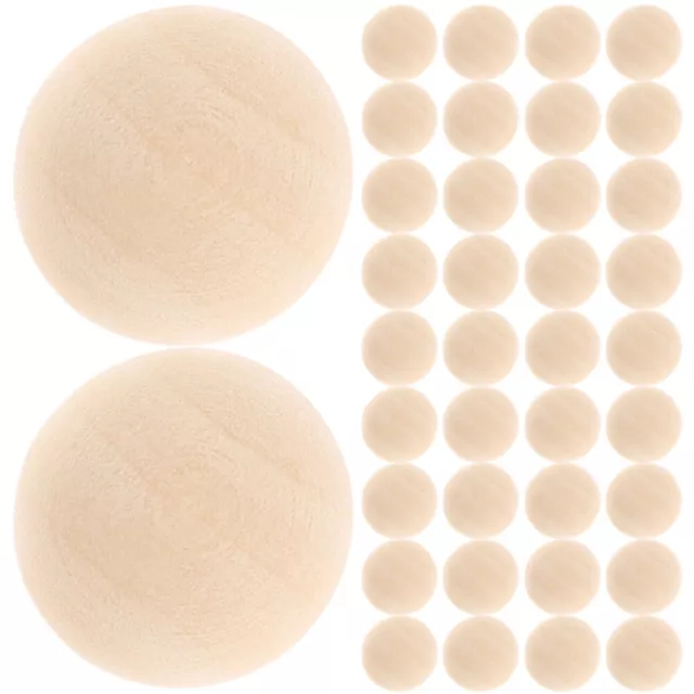 120 Pcs Wooden Hemisphere Unfinished Half Round Balls Blank Beads