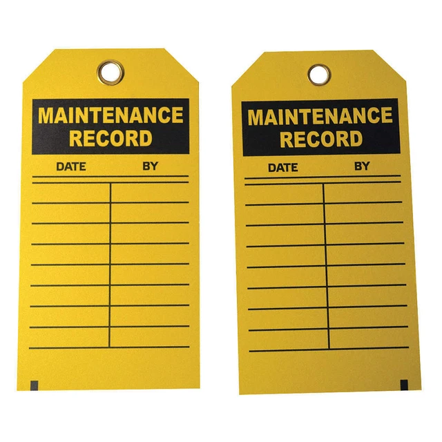GRAINGER APPROVED 9MAZ7 Mal Nt Rcd Tag,5-3/4 x 3 In,Bk/Yel,PK100