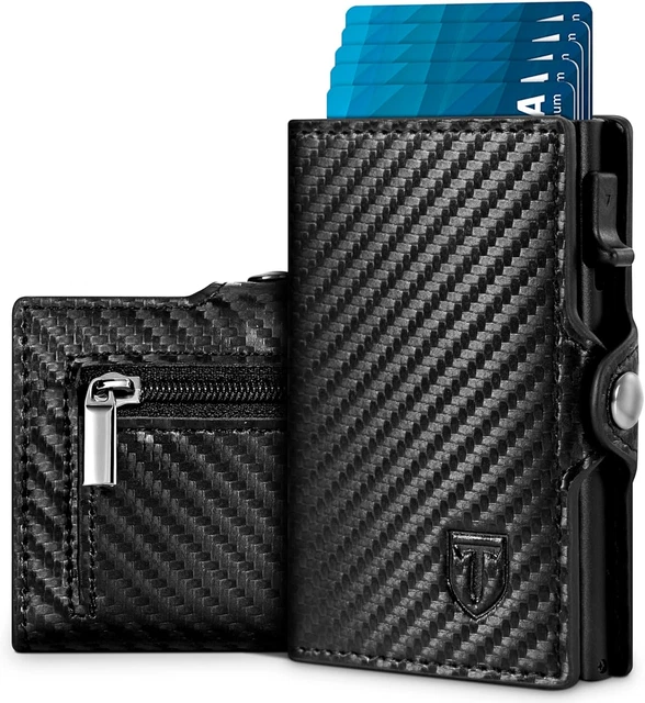 Portafoglio Magnetico In Pelle PU Con Fermasoldi, Portamonete Corto, Porta Carte Di Credo Nere, Porta Banconote, Morsetto Maschile, Stile Business 2024 - Foto 8