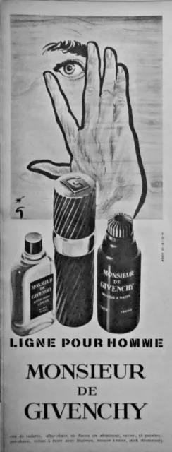 1966 Men's Line Monsieur De Givenchy Press Advertisement - Oatmeal