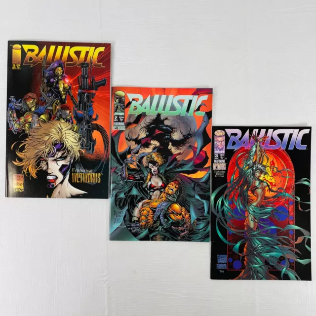 Ballistic Comic Book Lot #1 to #3 Image Comics 1995 Ballistic Featuring Wetworks