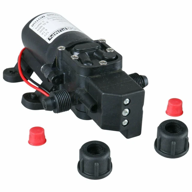12V 1.7GPM Self Priming Water Pressure Diaphragm Pump for Caravan RV Boat US