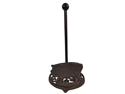 Cast Iron Standing Pig Paper Towel Holder