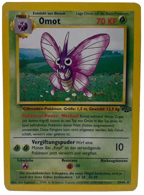 Pokemon Omot 29/64 DE Non Holo Rare Dschungel 1999