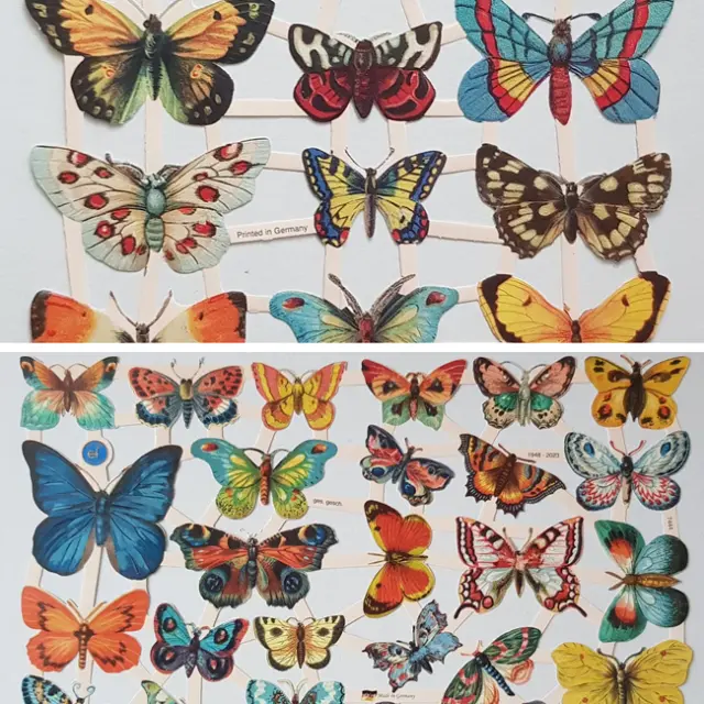Butterfly Vintage Style Paper Scraps Die Cut Butterflies Decoupage Scrapbook