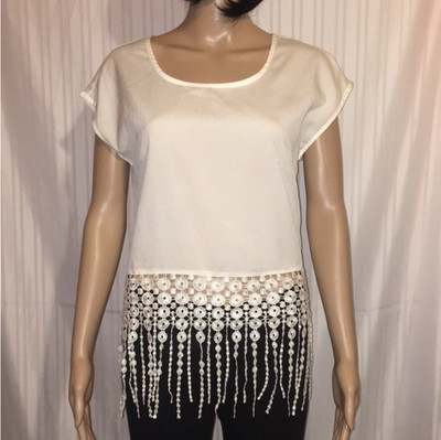 Monteau Los Angeles Sheer Ivory Womens Small Boho