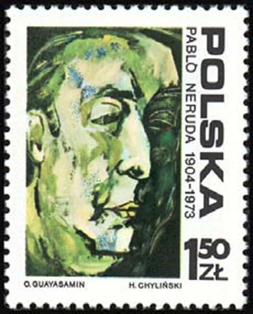 Poland 1974 Sc2072 2352 1v mnh Pablo Neruda, Chilean poet