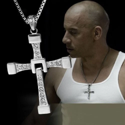 FAST AND FURIOUS 7 - DOMINIC TORETTO - VIN DIESEL - KREUZ - KETTE - EDELSTAHL* E - Foto 3