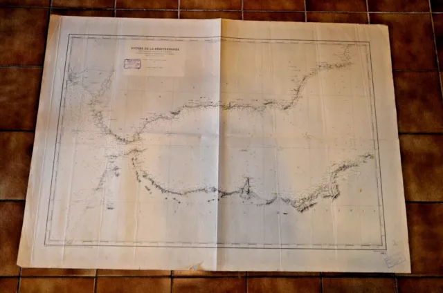 CARTE MARINE ANCIENNE SHOM - Entrée de la Méditerranée 1860