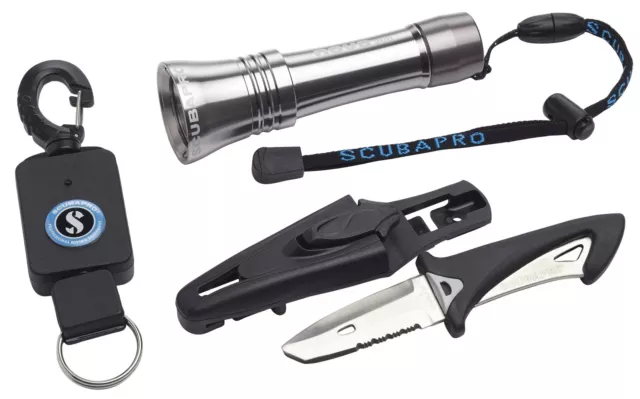 Scubapro Jacket Zubehör-Kit Accessory Kit Taucherlampe, Messer, Retractor