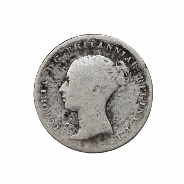 Great Britain 1851 Silver Threepence Queen Victoria British Coin km#730 3p