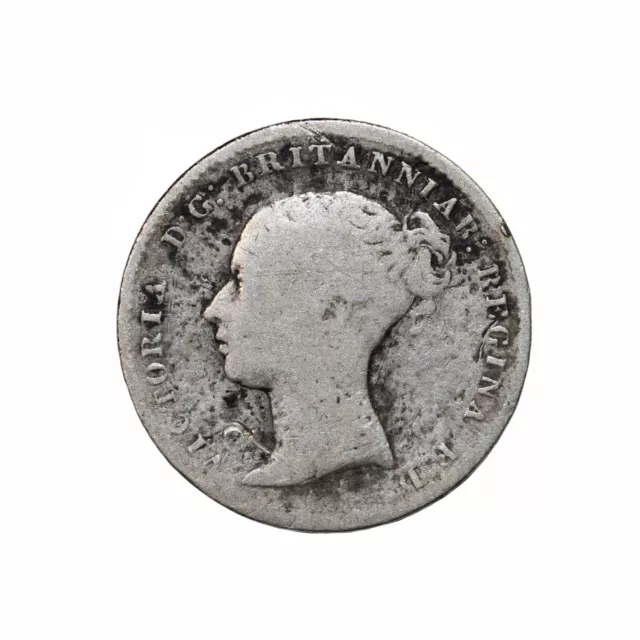 Great Britain 1851 Silver Threepence Queen Victoria British Coin km#730 3p